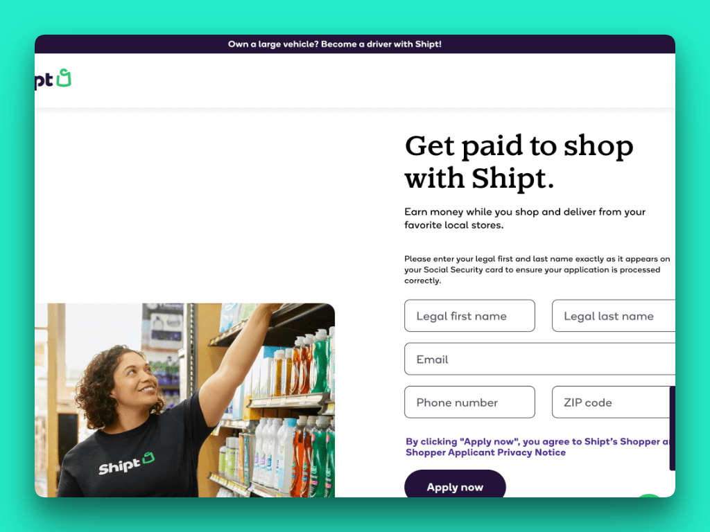 using shipt as a delivery side hustle